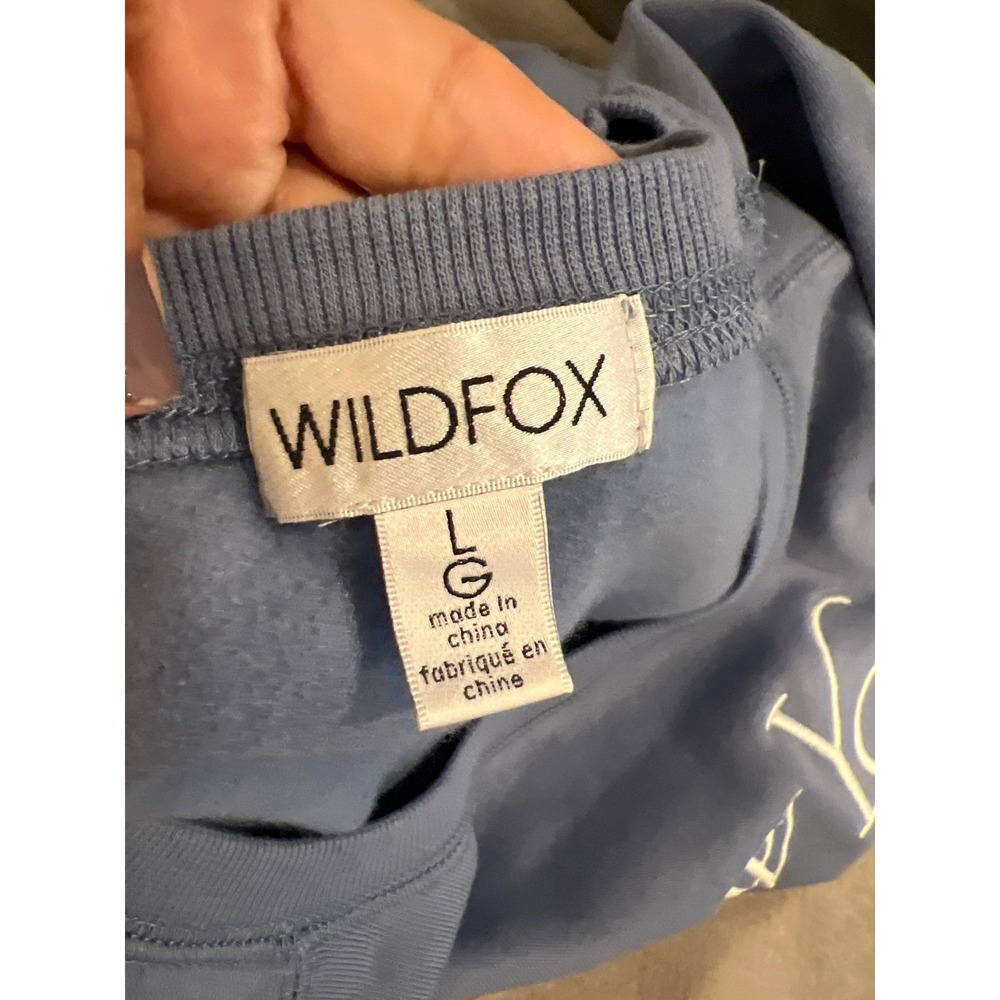 Wildfox $98MSRP NYC Blue Graphic Sweatshirt Pullover Large - Picture 7 of 8
